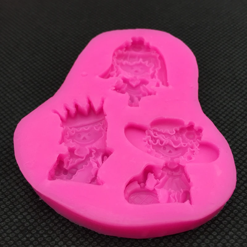 Princess Bride girl Shape fondant silicone mold kitchen baking chocolate pastry candy Clay making cupcake decoration tools F0119