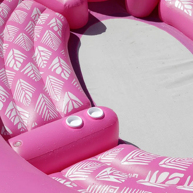 6 Person Giant Inflatable Flamingo Pool Float Swimming Island Peacock Floating Boat Adult Beach Party Water Toys Air Mattresses