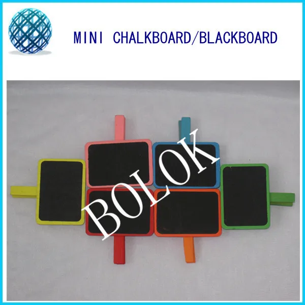 free shipping 300pcs/lot Mini wooden colorful blackboard clips