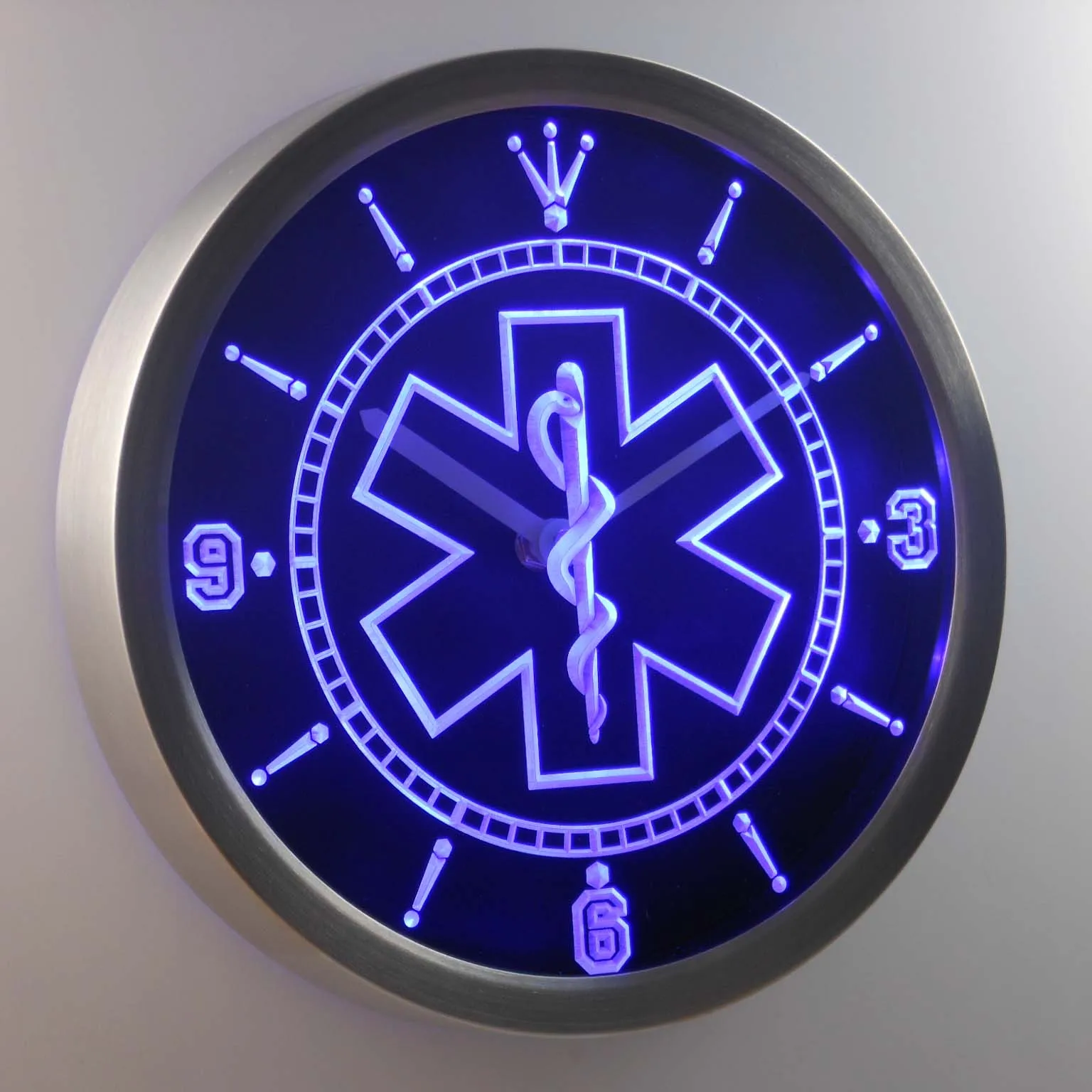 nc0088 EMS Paramedic Medical Services Neon Light Signs LED Wall Clock