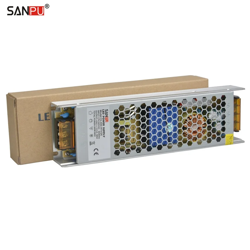 

SANPU Switching Power Supply 24 Volt 300 Watt 12 Amp LED Driver AC-DC Lighting Transformer Slim Fanless for Indoor LEDs SMPS 24V