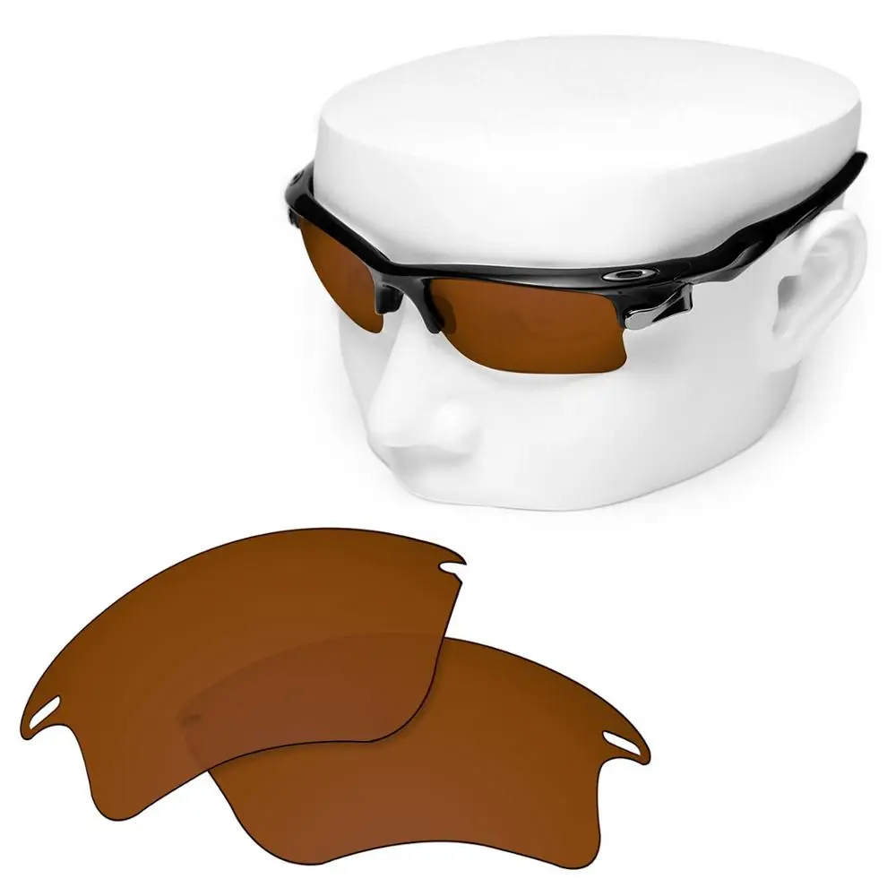 

OOWLIT Polarized Replacement Lenses of Brown for-Oakley Fast Jacket XL OO9156 Sunglasses