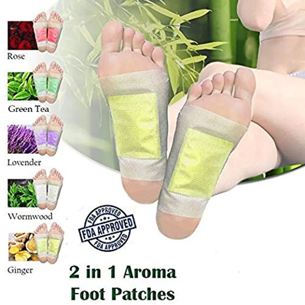 2 in 1Detox Foot Patches Body Detoxify Toxins Weight Loss Stress Relief Rapid Foot Care and Pain Relief Slimming Feet Sticker