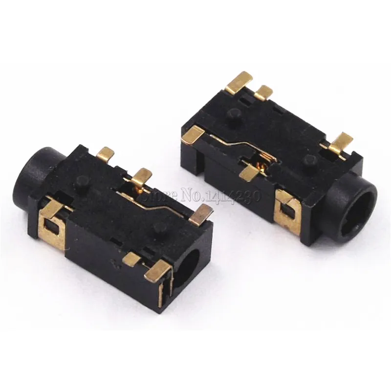 10PCS 3.5 MM headphone socket Audio socket PJ-342 Surface mounted 6 feet Double track gold plated PJ342