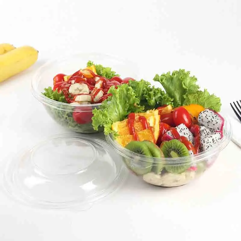 Food Grade PET Salad Bowl Fruit Disposable Box, Waterproof Box Packing Tools, One-off Takeaway Packing Boxes, Food Containers