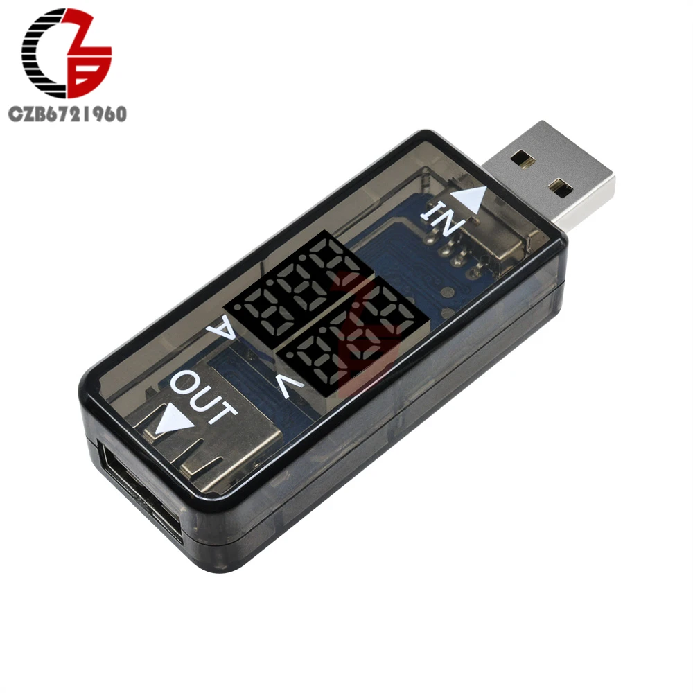 Red Blue Dual Display USB Tester 5V 12V Digital Voltmeter Ammeter Car Voltage Meter Detector Monitor Power Bank Charger Doctor