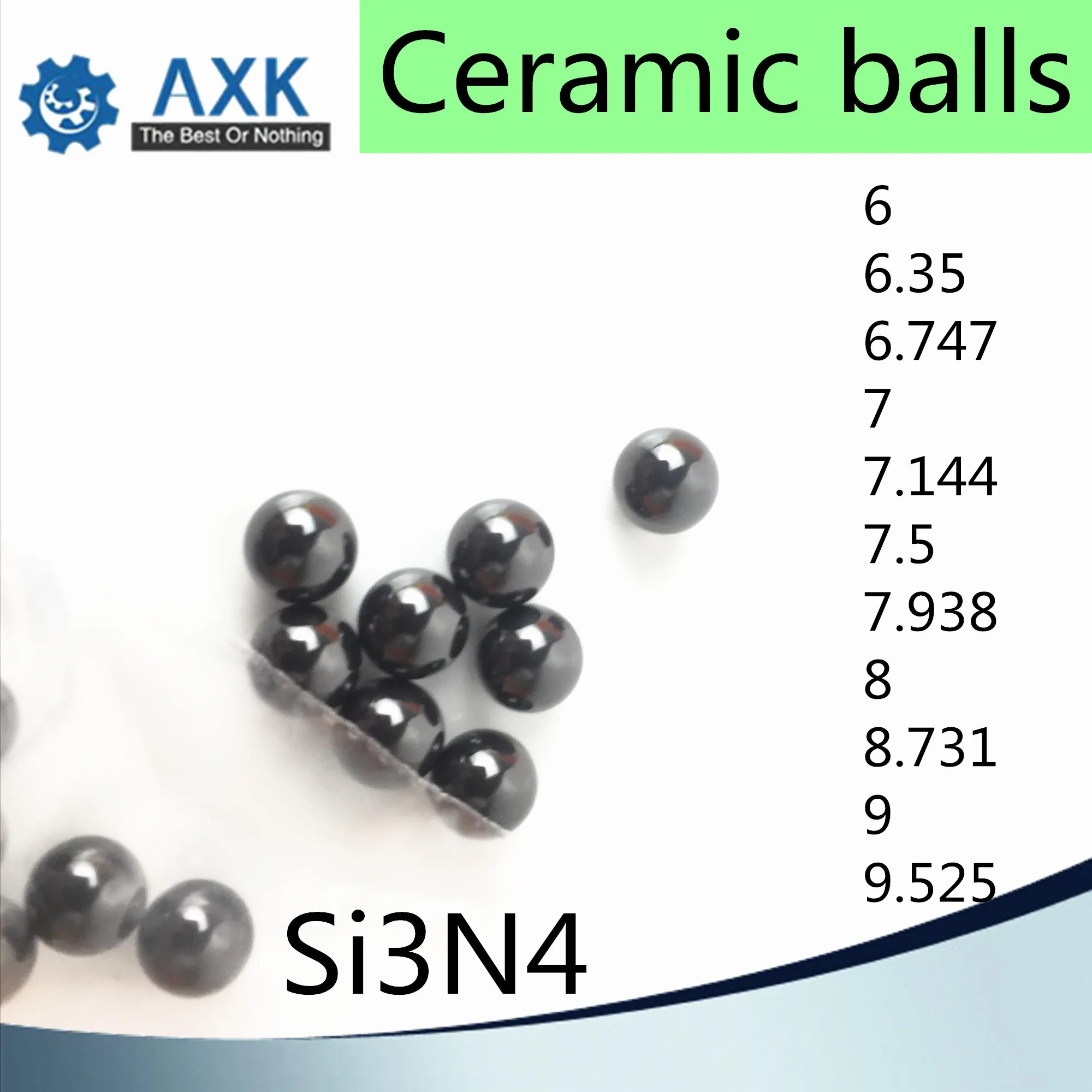 Si3N4 Ceramic balls 6 6.35 6.747 7 7.144 7.5 7.938 8 8.731 9 9.525 ( 10 PC) Silicon Nitride G5 Precision Ball