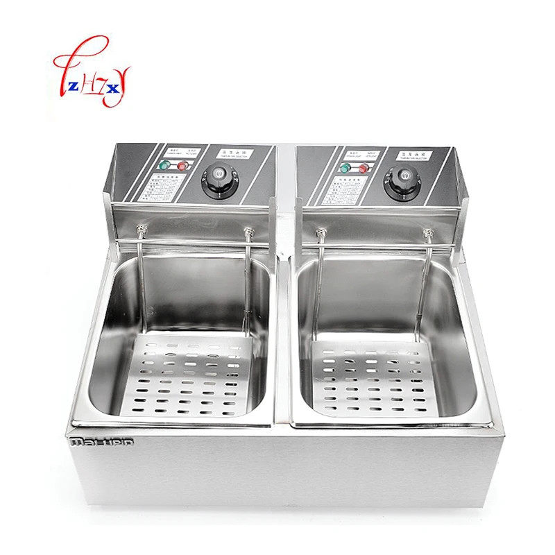 2 탱크 전기 딥 프라이어 스테인레스 스틸 상업용 전기 프라이어 프렌치 프라이 프라이드 치킨 딥 프라이팬, 전기 딥 프라이어, 스테인레스 스틸, 상업용, 튀김, 튀김, 튀김, 프라이팬, 2 개의 탱크, 스테인레스 스틸, 상업용