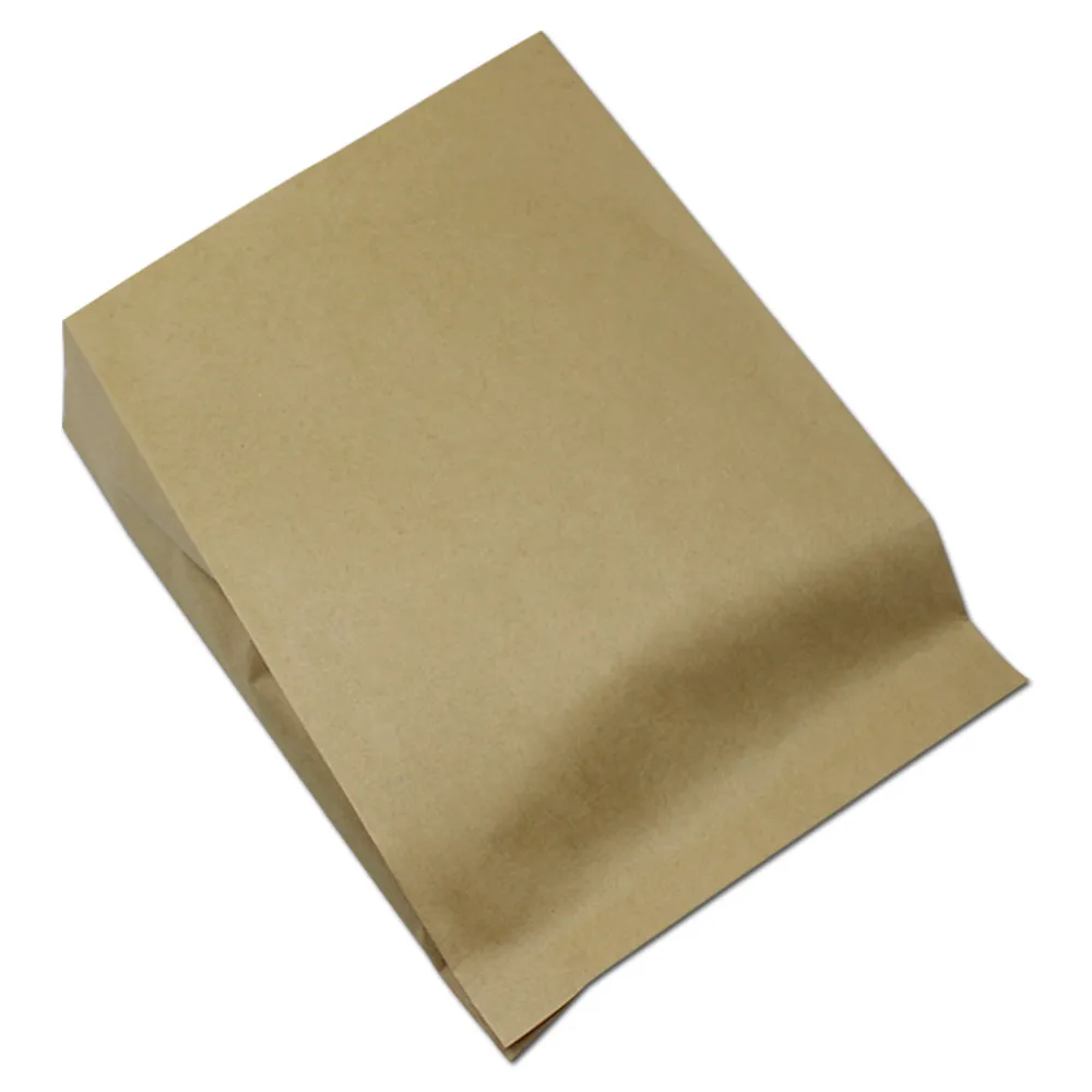 

400Pcs/Lot 14*4*20cm 5.51"x1.57"x7.87" Kraft Oilproof Pouches Fried Chicken Pack Open Top Anti-Oil Kraft Paper Packaging Bags