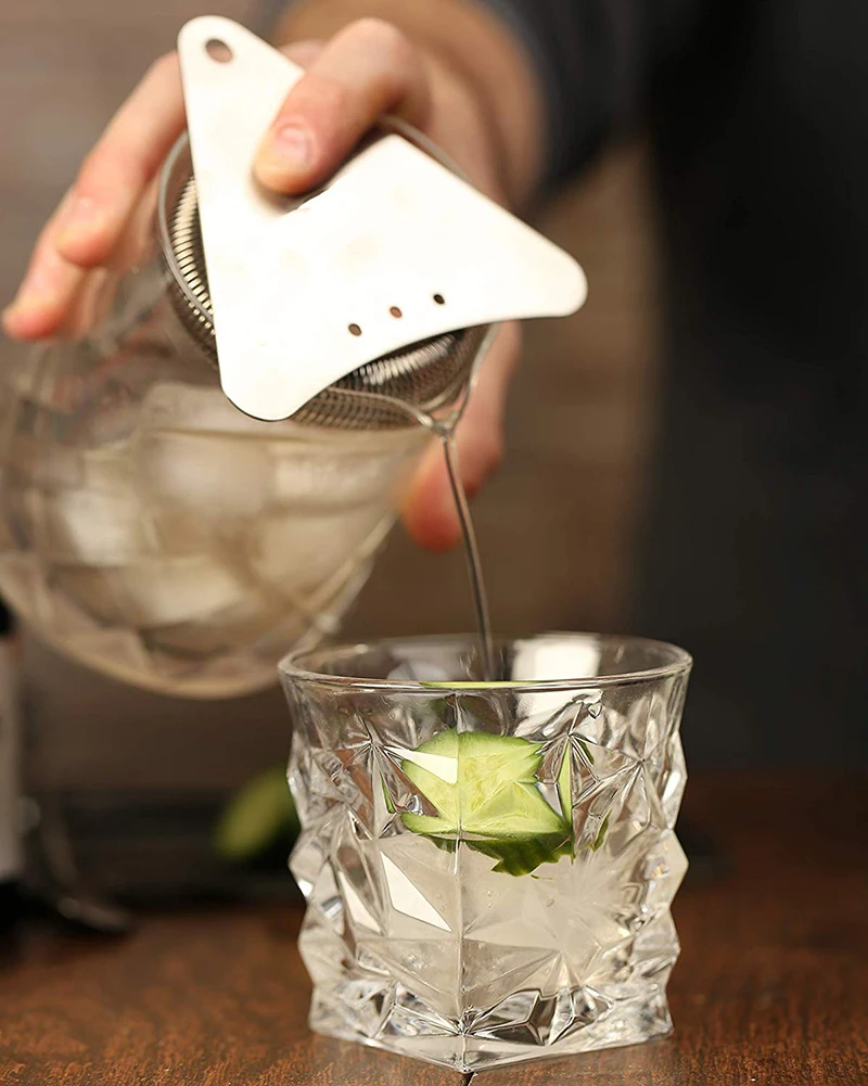 Triangular Bar Cocktail Strainer Hawthorne Cocktail Strainer - Stainless Steel Strainer for Home or Professional Bartenders