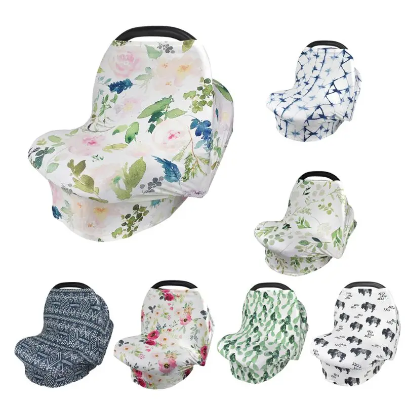 

Pram Cover Breathable Cotton Nursing Cloth Floral Print Outing Breastfeeding Towel Feeding Cover Cape Nursing Apron P31B