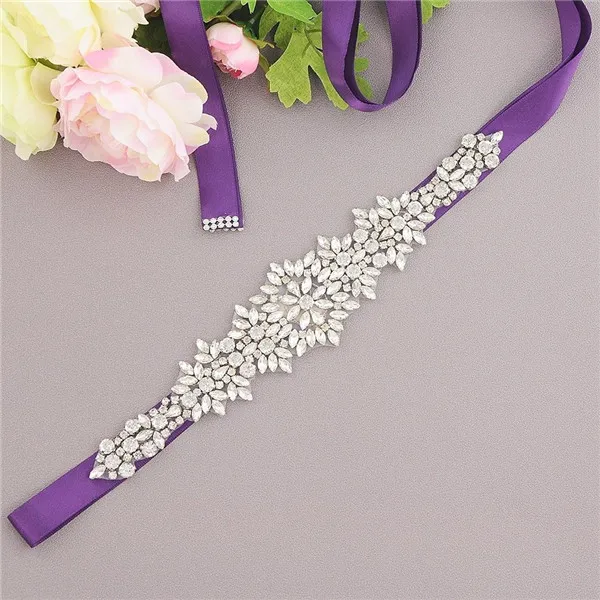 Rhinestone Vành Đai Tinh Cô Dâu Wedding Dress Belt Wedding Dress Sash Satin Ribbon Bridal Phụ Kiện cinturon flores