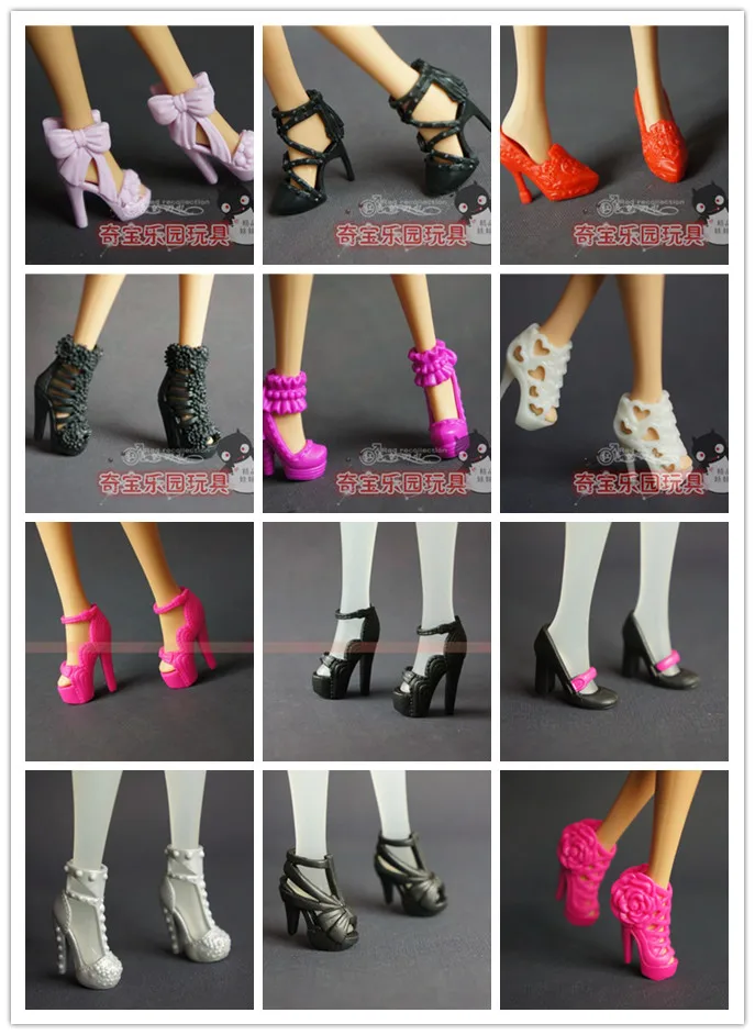 100 Pair for 30cm doll shoes and a Accessories  Shoes Mix Style Mix Color Shoes For  Doll 1/6, 200pcs/lot Wholesale