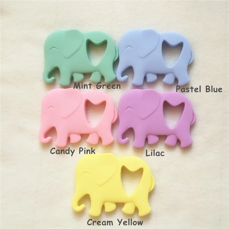 Chenkai 10pcs BPA Free Silicone Elephant Teethers DIY Baby Charms Pacifier Dummy Montessori Sensory Animal Jewelry Toy