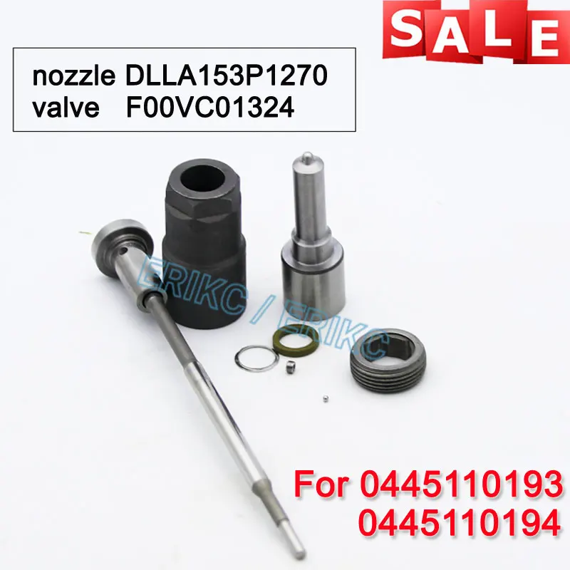 

ERIKC 0445110193 0445110194 Common Rail Fuel Injector Overhaul Repair Kits Nozzle DLLA153P1270 Valve F00VC01324 For Bosch Parts