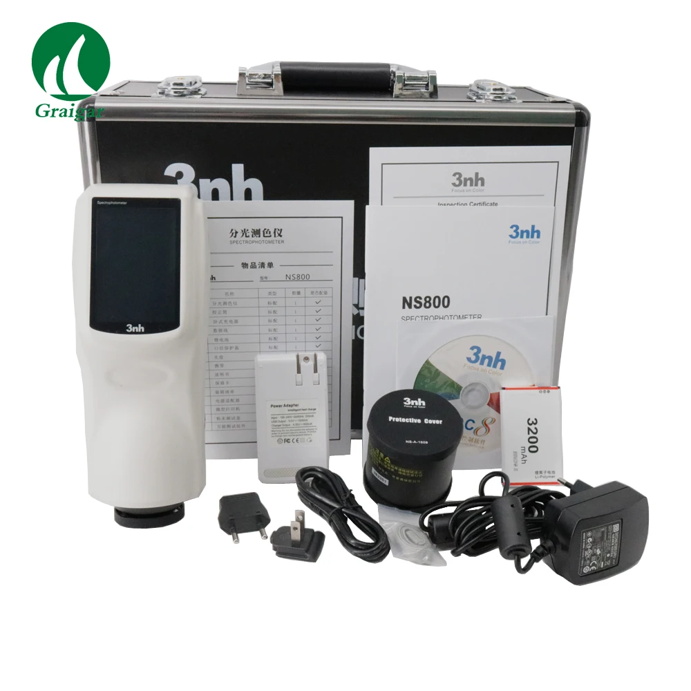 NS800 Professional Spectrophotometer Colorimeter Color Meter 45/0 Method Illumination/Observation System