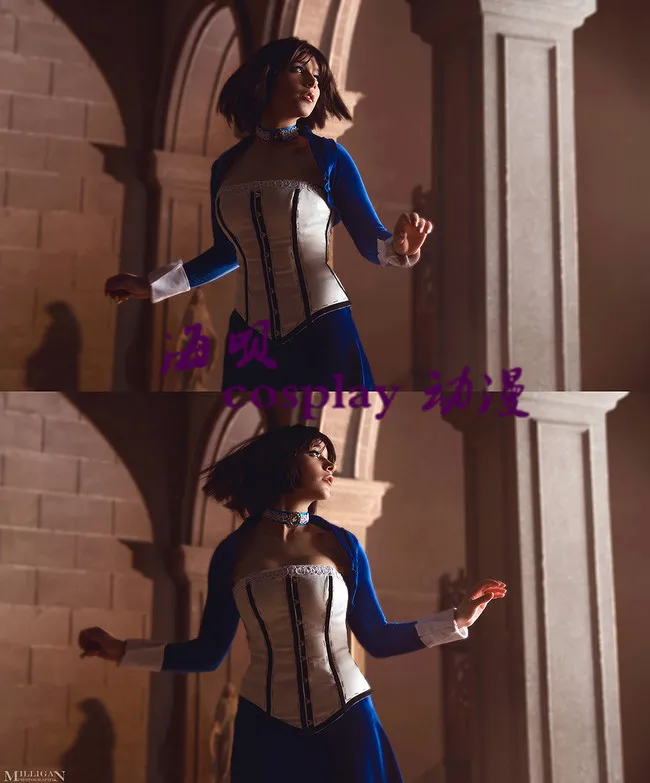 Bioshock Infinite Elizabeth Cosplay Kostuum Top + Broek + Rok 11