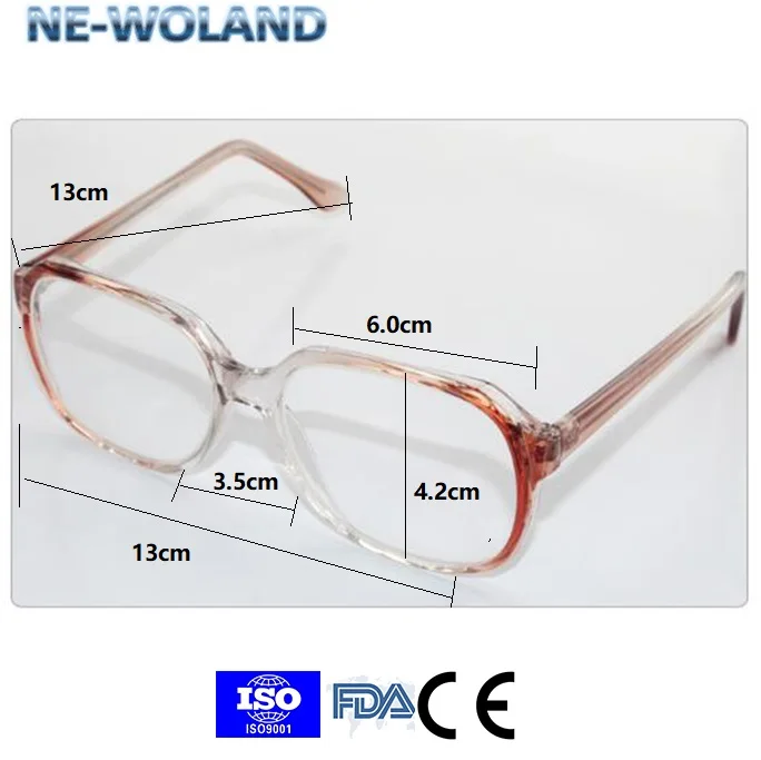 Lead spectacles 0.5MMPB lead equivalent x ray gammay ray protection glasses with red frame,clear lead lenses for hospital