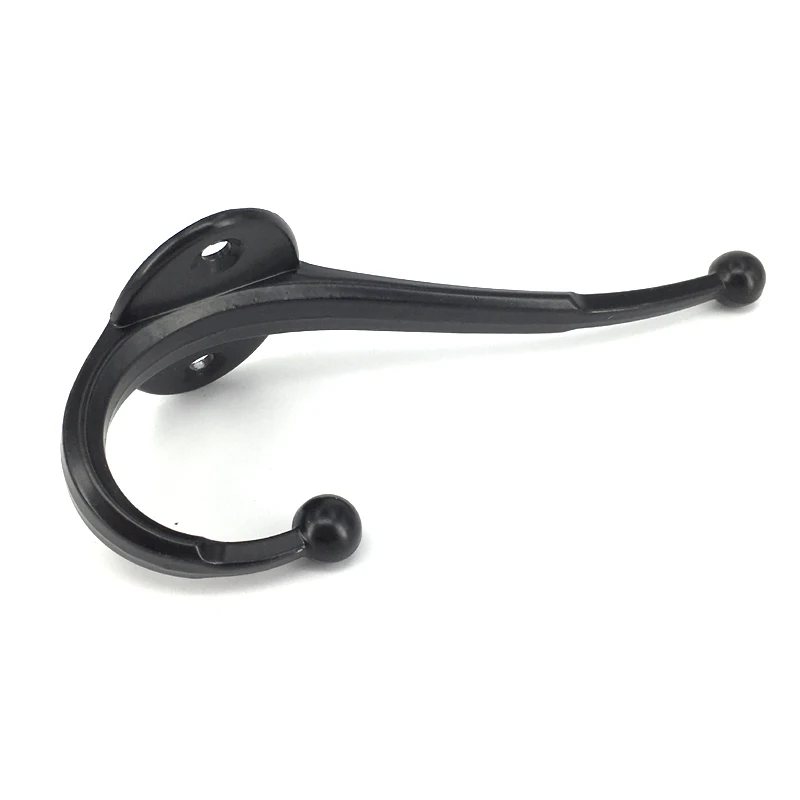 5PCS Retro Black Hat Robe Coat Hanger Clothes Rack Hook Zinc Alloy With Screws 122*48MM