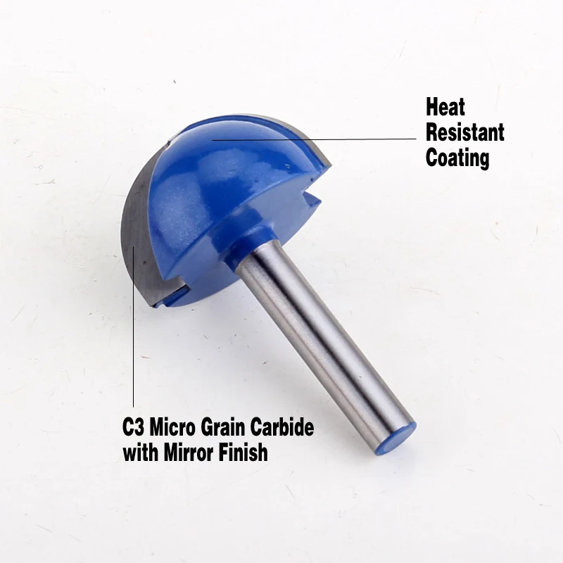 1pc 1/4" Shank High Quality Core Box Router Bit - 9/16" Radius For Woodworking Cutting Tool