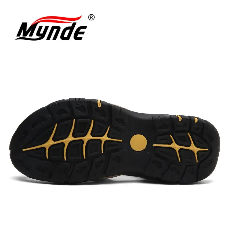 Mynde Brand Genuine Leather Men Shoes Summer New Large Size Men\'s Sandals Men Sandals Fashion Sandals Slippers Big Size 38-47