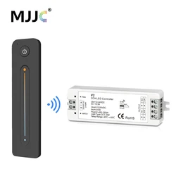 CCT LED Dimmer 12V 24V DC 10A 2.4G RF Wireless Remote Controller WW CW 2CH LED Dimmer for Single Color Dual White Strip Light