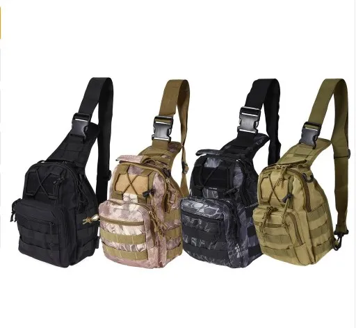 Tactical Shoulder Bag Outdoor Hiking Messenger Sling Backpack 1000D Nylon 7 Color Multifunctional Chest Molle Bag