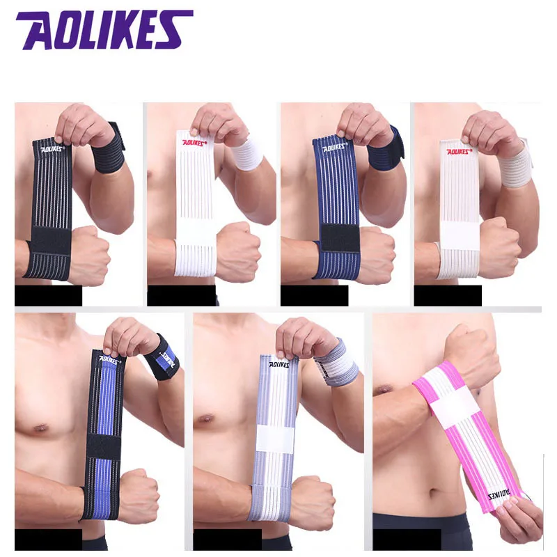 AOLIKES 1 Pcs wrist band men women elastic bandage for hand wrist strap wrap fitness wristband sport gym support wrist protector images - 6