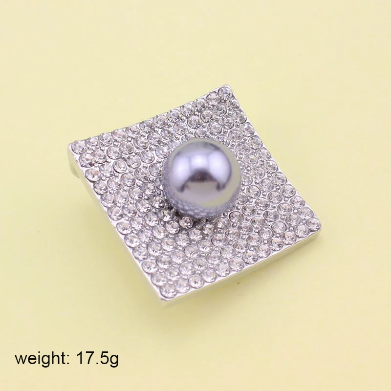 TANGTANG Brooches For Women Simulated Pearl Square Brooch With Rhinestone Pendant Brooch Pin Wedding Decoration Jewelry Pins