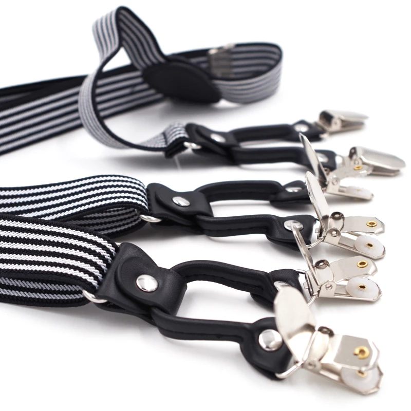 New Suspenders 6 Clips Man's Braces Adjustable Elasticity Suspensorio Bretelles Hommes Y-Back ligas Tirantes 2.5*120cm