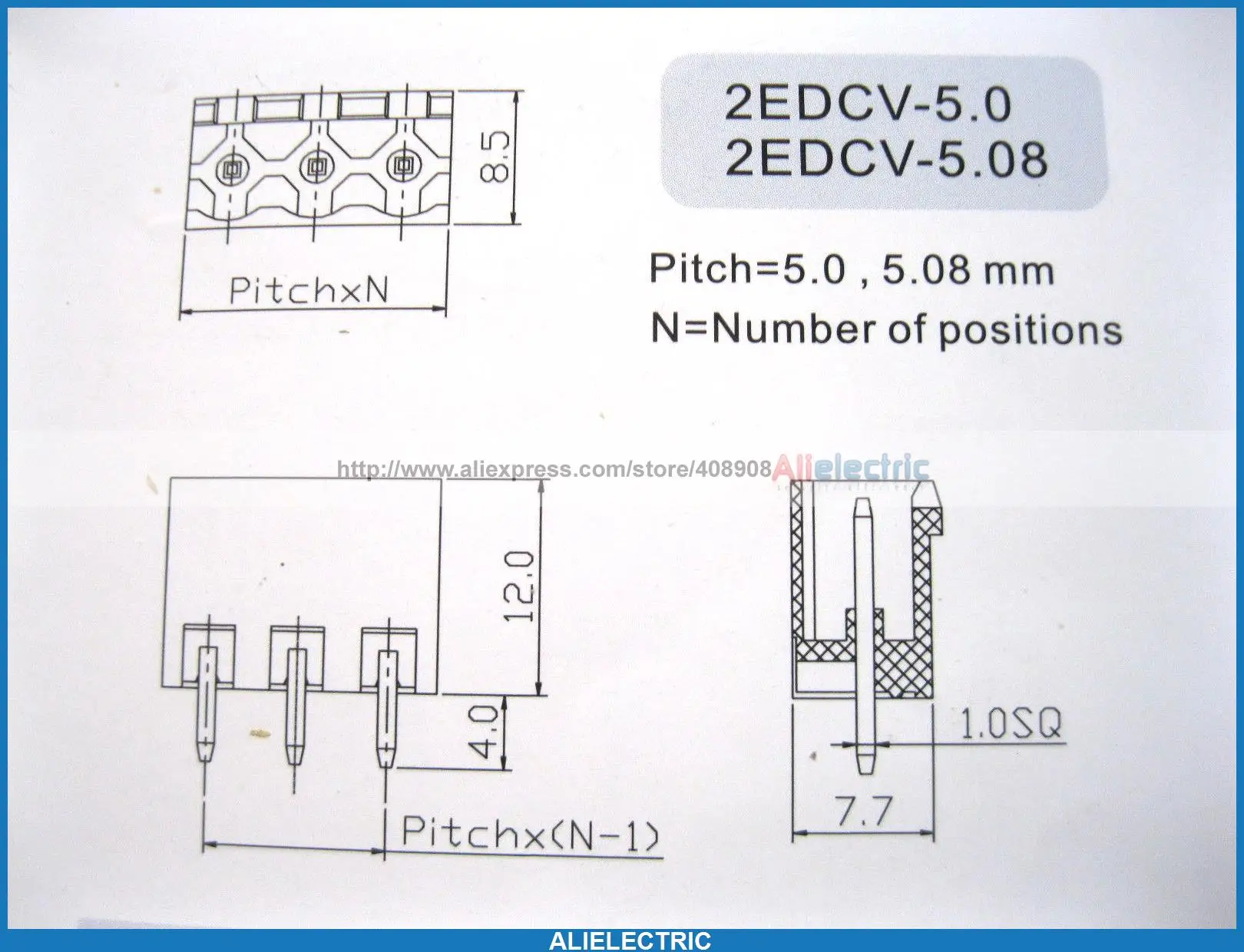 10 Pcs Green 3 Pin 5 08mm Screw Terminal Block Connector Pluggable Type