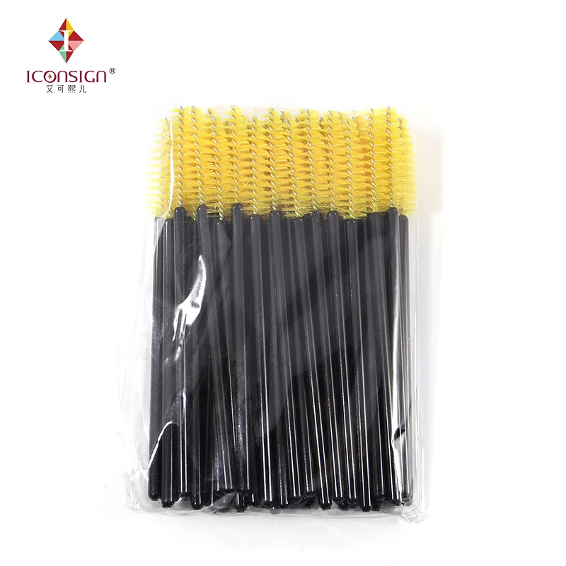 Lot de 50 brosses souples en plastique, longueur 72mm, accessoire de maquillage, cosmétique, mascara