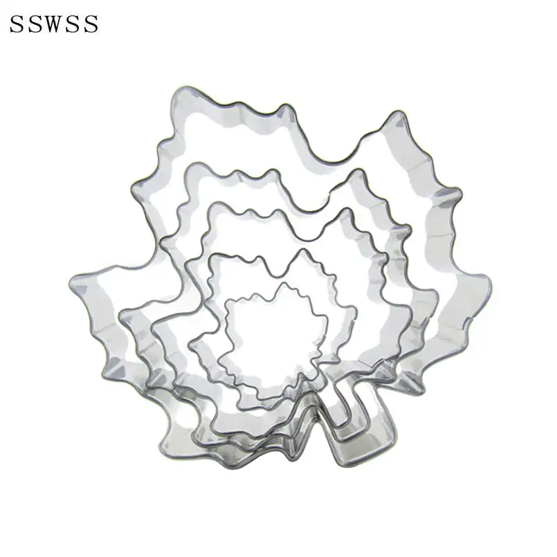 Five Pieces Of Maple Leaf Cookie Cutters Baking Molds,Autumn Leaves Cake Decorating Fondant Tools,Direct Selling