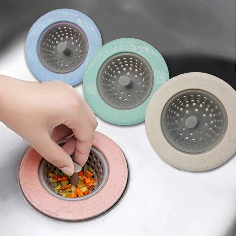 WALFOS Wheat Straw Kitchen Sink Strainer Bathroom Shower Drain Sink Drains Cover sink colander Sewer Hair Filter strainer