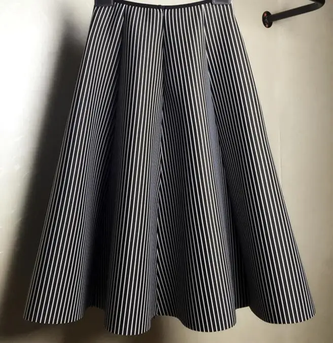 Black and White Vertical Stripe Women Skirts Tutu Skirt A-Line Elegant  Casual High Waist Women Spring Autumn Skirts 2022