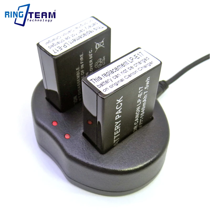 

Dual-Channel USB Charger LCE17 LC-E17 LC-E17E for Canon LP-E17 Battery EOS Rebel T6i 750D T6s 760D 77D 200D M3 M5 Digital Camera