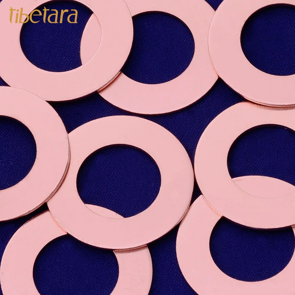 20pcs Copper Round Washer Stamping Blanks,18 Gauges,Round Connector Findings,Donut Disc,Stamping Blanks