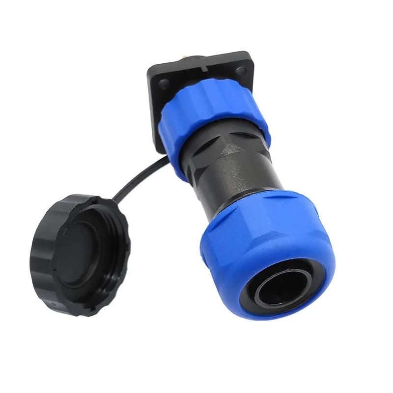 SP20 corrugated pipe IP68 waterproof connector plug and flange socket 2pin 3/4/5/6/7/9/10/12/14Pin