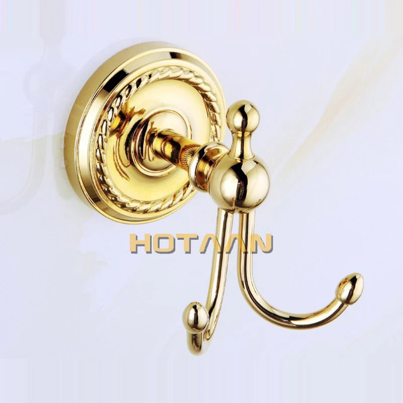 .,solid brass GOLD Bathroom Accessories Set,Robe hook,Paper Holder,Towel Bar,Soap basket,bathroom sets,YT-12200G-5