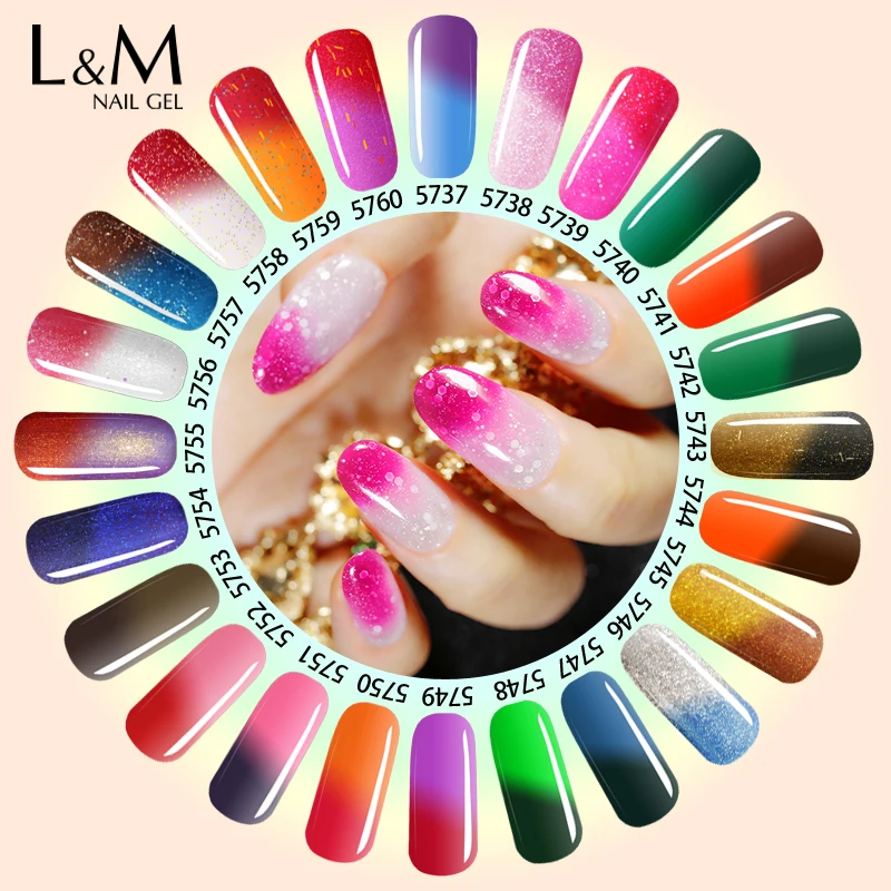 

24 pcs new arrival uv led gel builder nail temperature change colors gel nail polishing kit (20 colors+2 top coat+2 base coat)