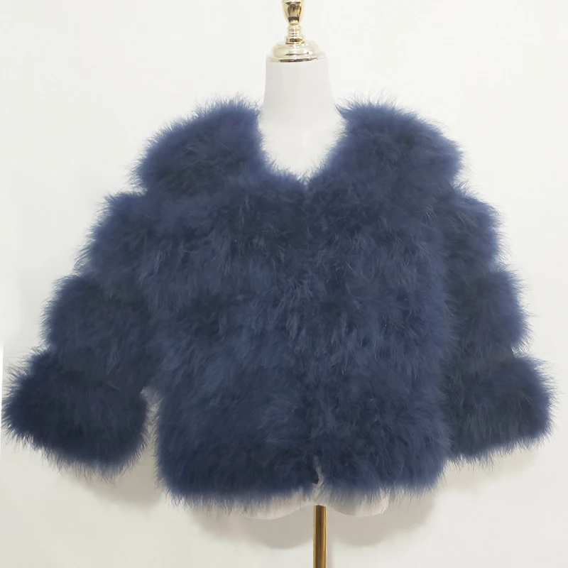 newowlbie Sexy ostrich hair turkey leather fur coat plus leather women\'s jacket genuine down short jacket retail / wholesale