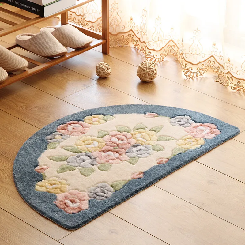 Retro Flower Printing Bathroom Rug Mats, 1 PCS 7 Colors Anti-slip Bath Mat Carpet, Toilet Mat For Bathroom And Toilet alfombra