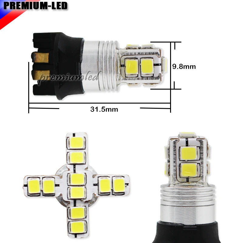 Xenon White Canbus 10-SMD PW24W PWY24W LED Bulbs For Audi BMW Peugeot Volvo VW Turn Signal Lights or Daytime Running Lamps,12V