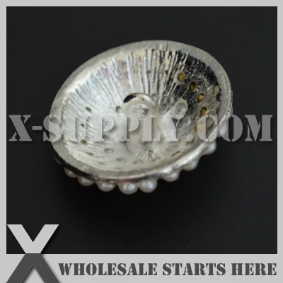 DHL Free Shipping Round Metal Pearl Embellishments Button with Shank for Brooch Bouquet,Flower Center