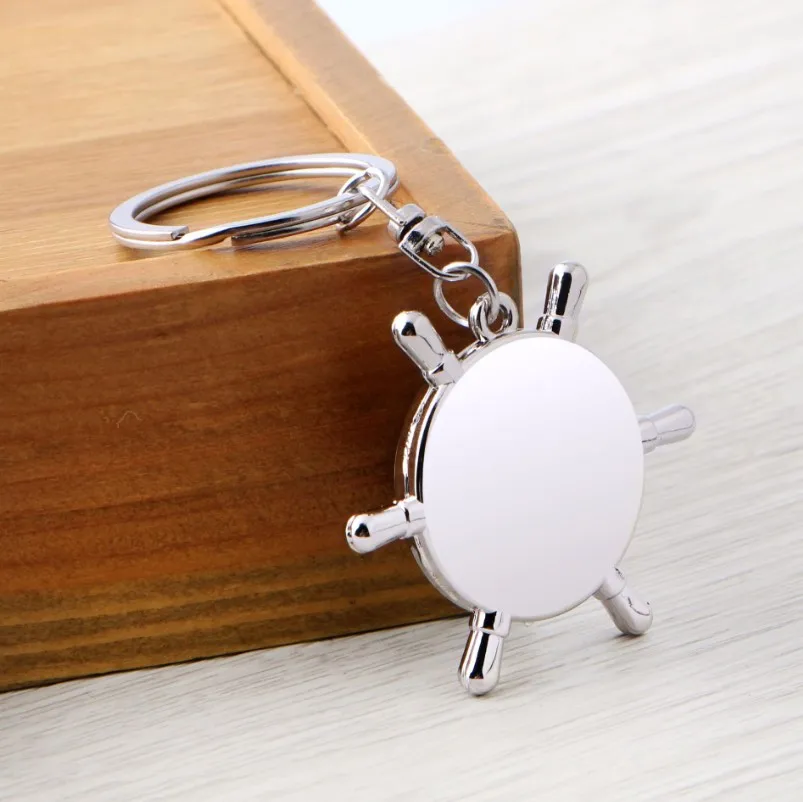 Rudder compass Keychain- New Multifunctional keychain male keyring Rudder Helm Key Ring Chain Alloy KeyChain Versatile Metal