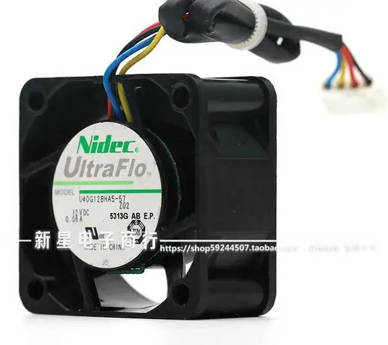 원래 NIDEC 4CM U40G12BHA5-57 4020 12V 0.08A 매우 조용한 4 선 PWM 팬