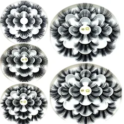 HBZGTLAD 3/7/8pairs 25mm long 3D Mink Lashes Natural Long False Eyelashes Dramatic Volume Fake Lashes Makeup Extension Eyelashes