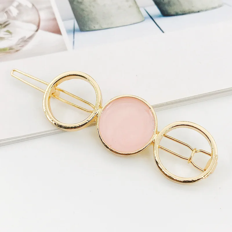 New side clip temperament metal frog clip hollow geometric hair accessories bangs clip For Women Girls Hairclip Headwear