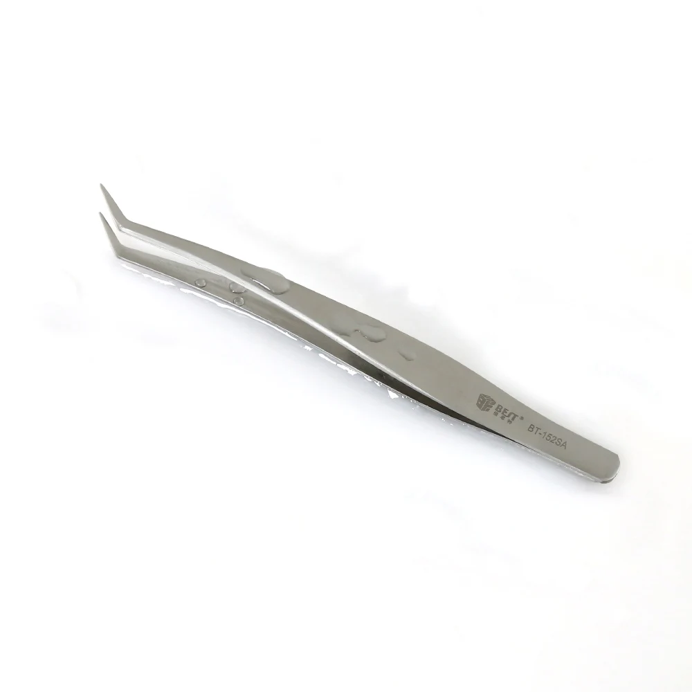 BST-152SA 100% brand Stainless Steel anti-static eyelash tweezers superhard Eyelash Extension tool Best Quality Tweezer