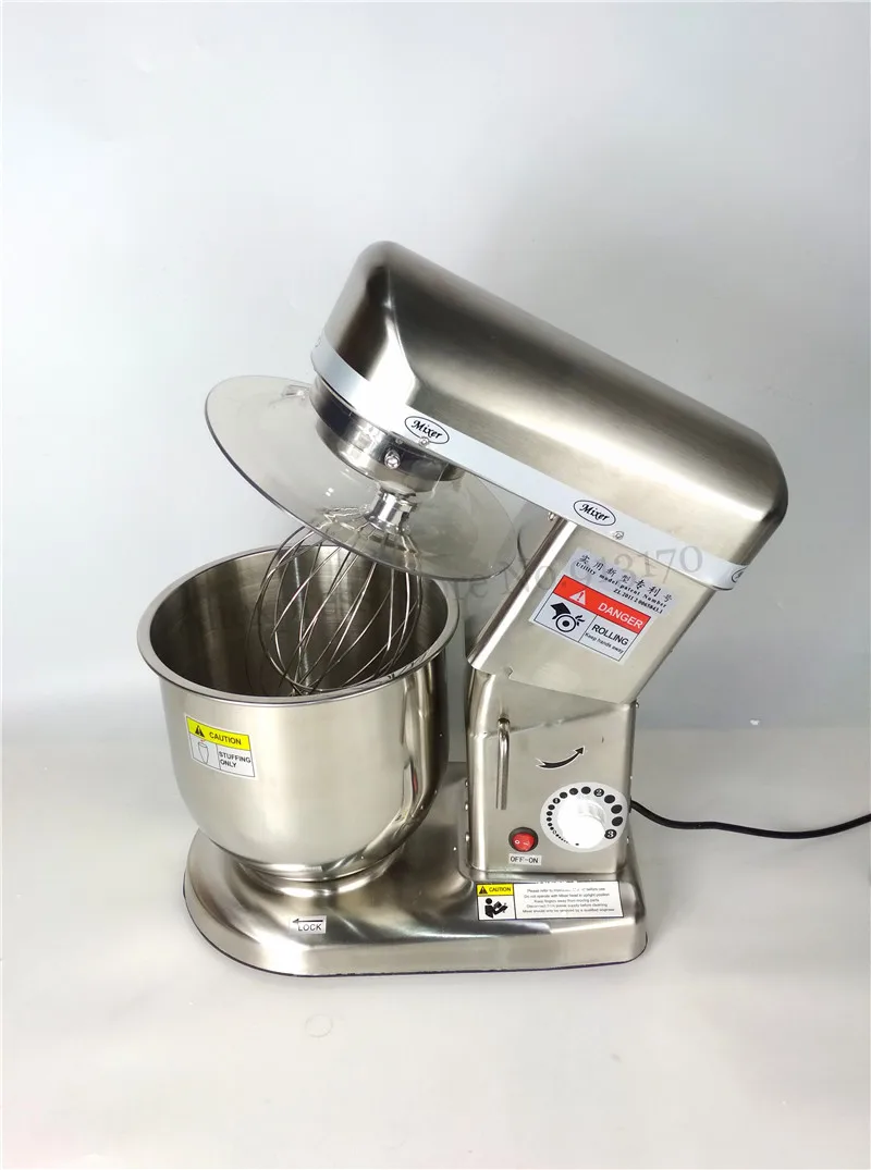 

Electric Kitchen Aid Mixer Household Commercial Stainless Steel Dough Kneading Mixer Egg Beater 500W 7L